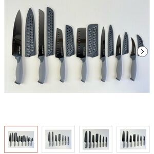 Cooking Light Gray-Handle 17-Piece Kitchen Knife Set